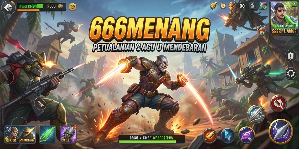 Screenshot gameplay 666MENANG dengan pertarungan intens dan grafis memukau.