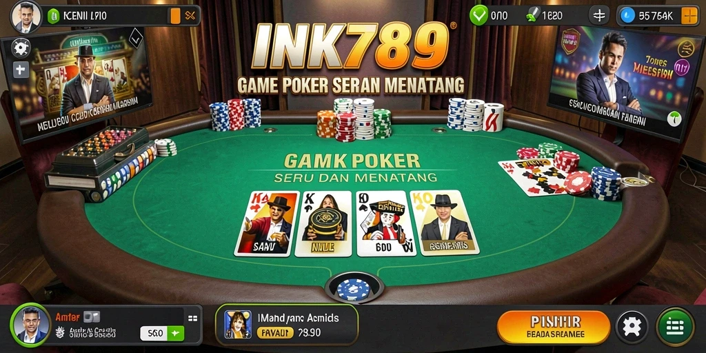 Tampilan gameplay Poker yang menarik di INK789.