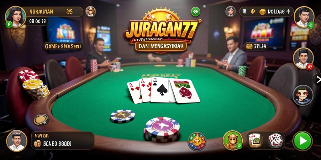 Tampilan menarik dari gameplay Poker di JURAGAN77.