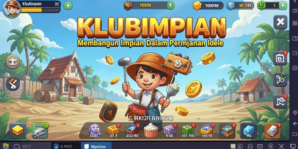 Tampilan gameplay KLUBIMPIAN yang menarik dan penuh warna.
