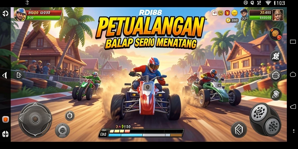 Gameplay mendebarkan dari RDI88 saat mobil melaju kencang di lintasan.