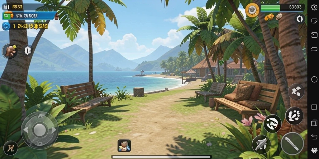 Tangkapan layar gameplay RR33 yang menarik dan santai.