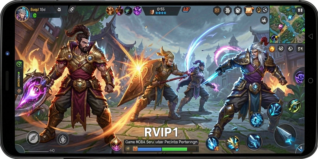 Tampilan gameplay seru dan strategi di arena RVIP1.