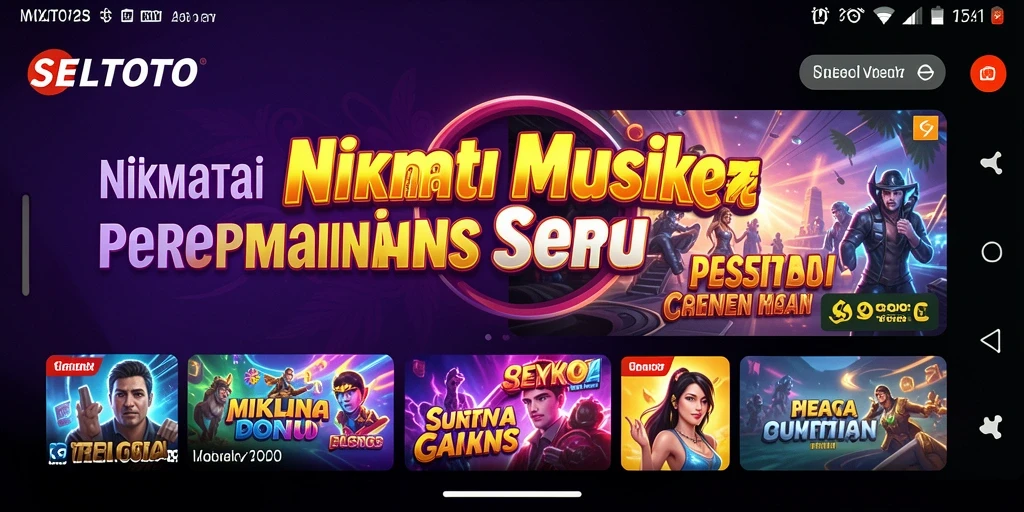 Tampilan gameplay SELTOTO dengan berbagai pilihan musik dan tantangan menarik.