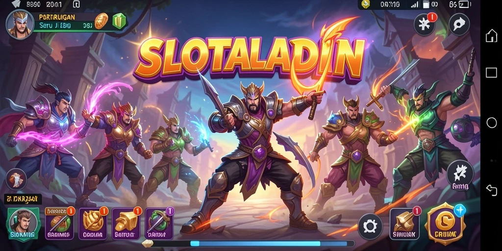 Tampilan gameplay SLOTALADIN yang mendebarkan dan penuh aksi.