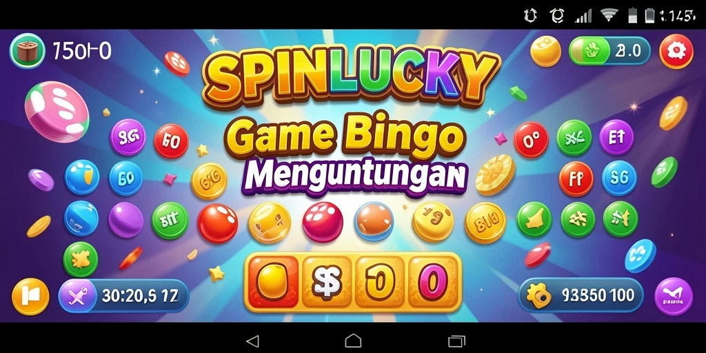 Tangkapan layar gameplay SPINLUCKY menampilkan aksi Bingo yang seru dan interaktif.