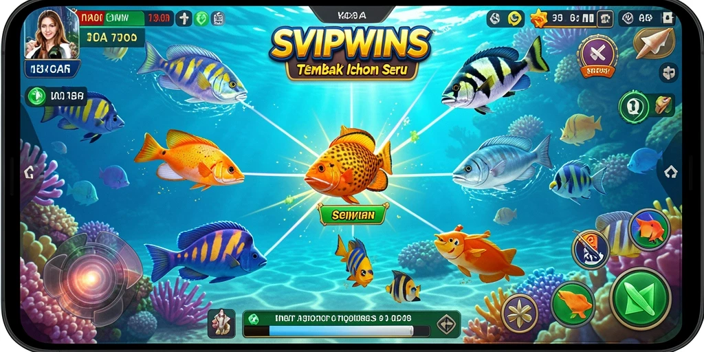 Tampilan utama gameplay Tembak Ikan yang seru dari SVIPWINS.