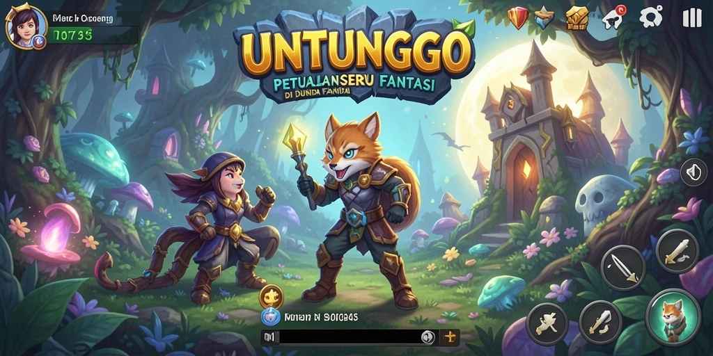 Tangkapan layar dari gameplay menampilkan petualangan menegangkan di dunia fantasi.