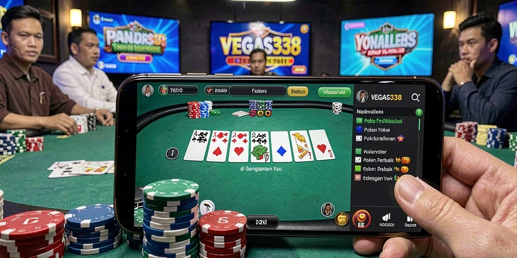 Tampilan screenshot dari gameplay seru permainan Poker di VEGAS338.