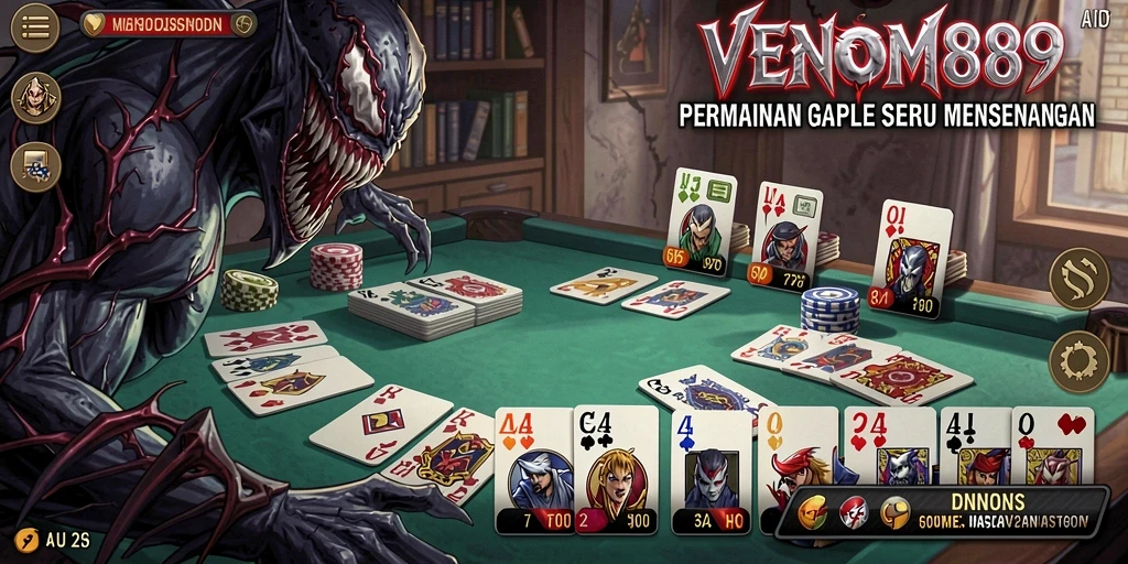 Tampilan gameplay seru dalam permainan Gaple VENOM889.