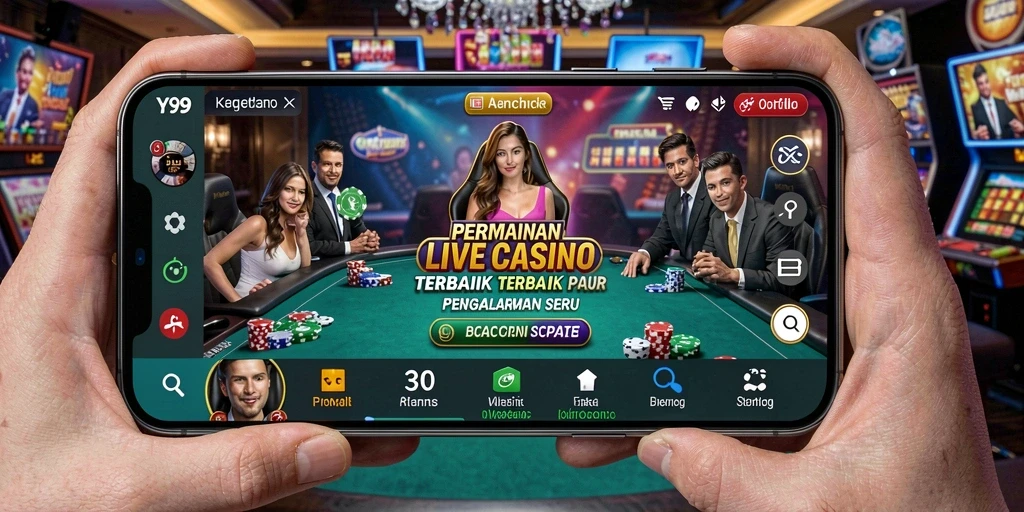 Tampilan gameplay Live Casino yang mendebarkan dalam Y89.