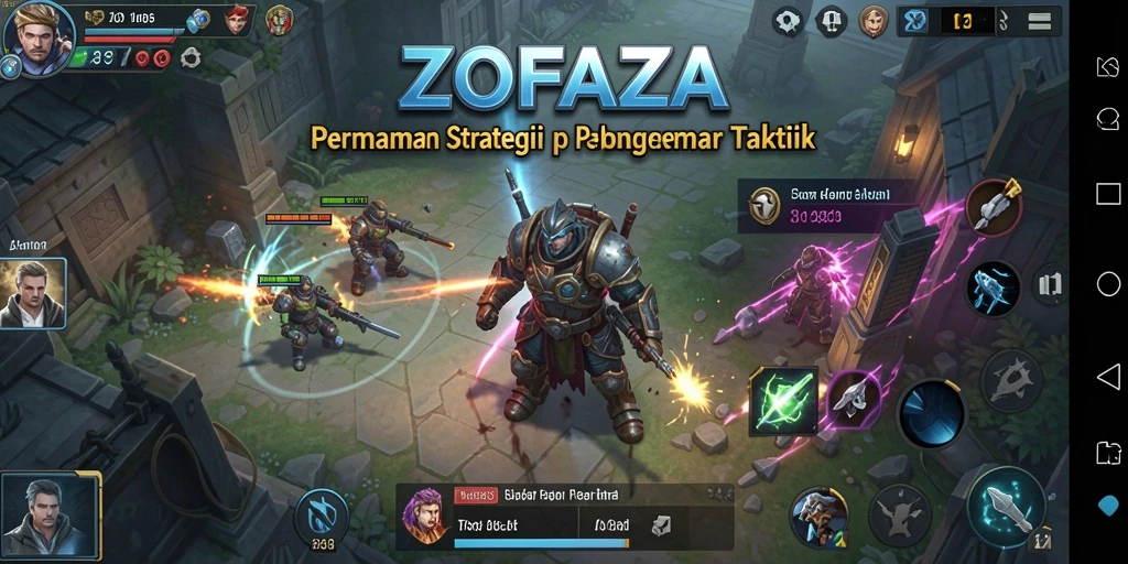 Screenshot gameplay ZOFAZA menampilkan strategi yang mendalam dan grafis luar biasa.