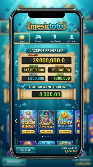 Tampilan utama aplikasi mesirtoto dengan berbagai pilihan unduhan.